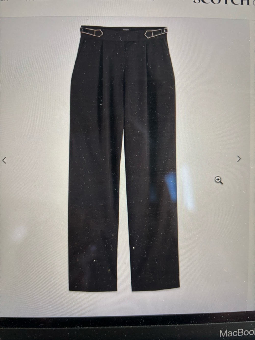 Scotch & Soda Black Quinn Pants with Cross-Stitching
